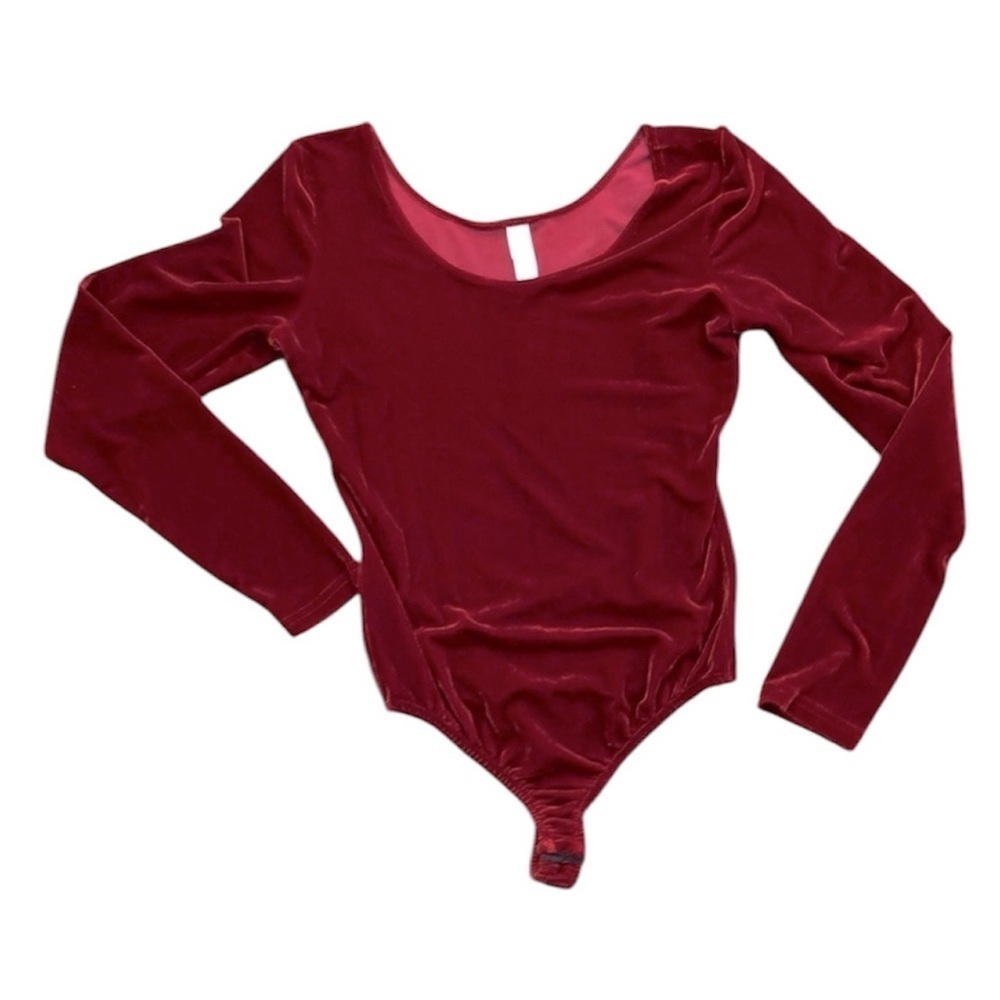 Victoria’s Secret burgundy crushed velvet bodysuit size medium